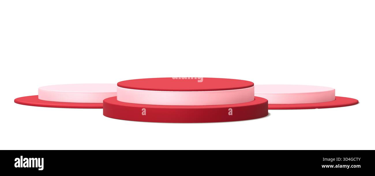 Rotes und rosafarbenes Podium Stock Vektor
