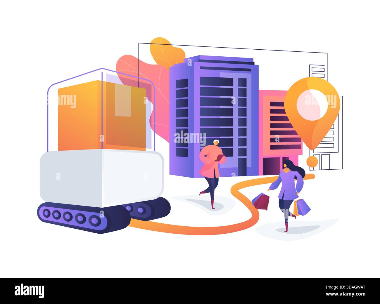 Packaging Delivery Robotics abstrakte Konzeptvektorillustration. Stock Vektor