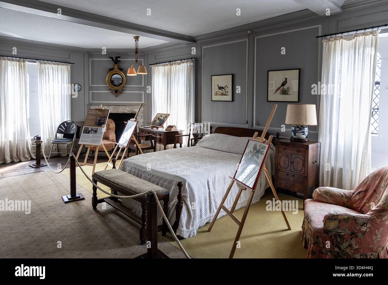 Robinson-Schlafzimmer im mittelalterlichen Herrenhaus Ightham Mote, Ightham, Kent, England Stockfoto