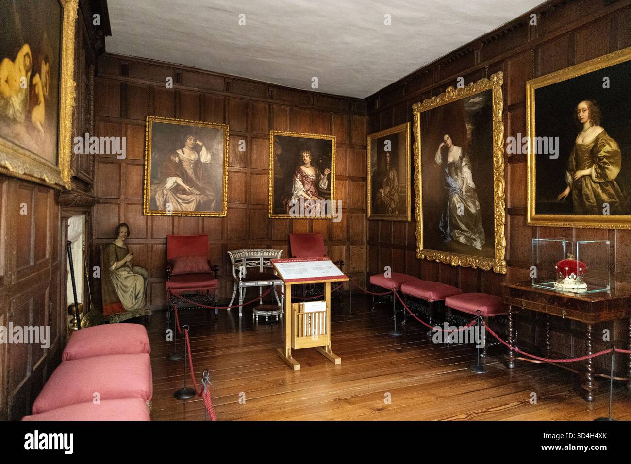 Innenraum des Spangle Dressing Room im Knole House, Sevenoaks, Kent, England Stockfoto