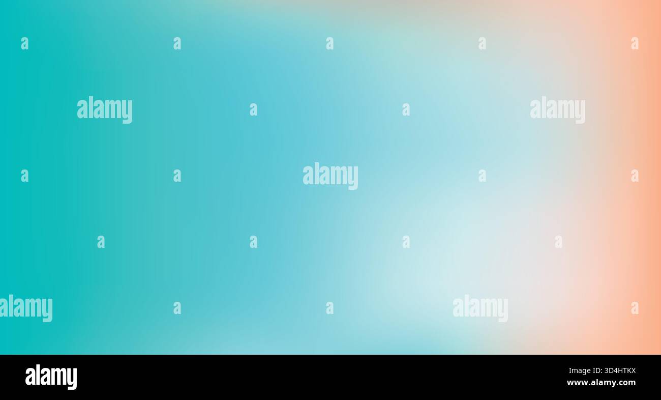 Heller, verlaufender abstrakter Hintergrund in Orange und Petrol. Flüssige und verschwommene Textur mit Aquarelleffekt Stock Vektor