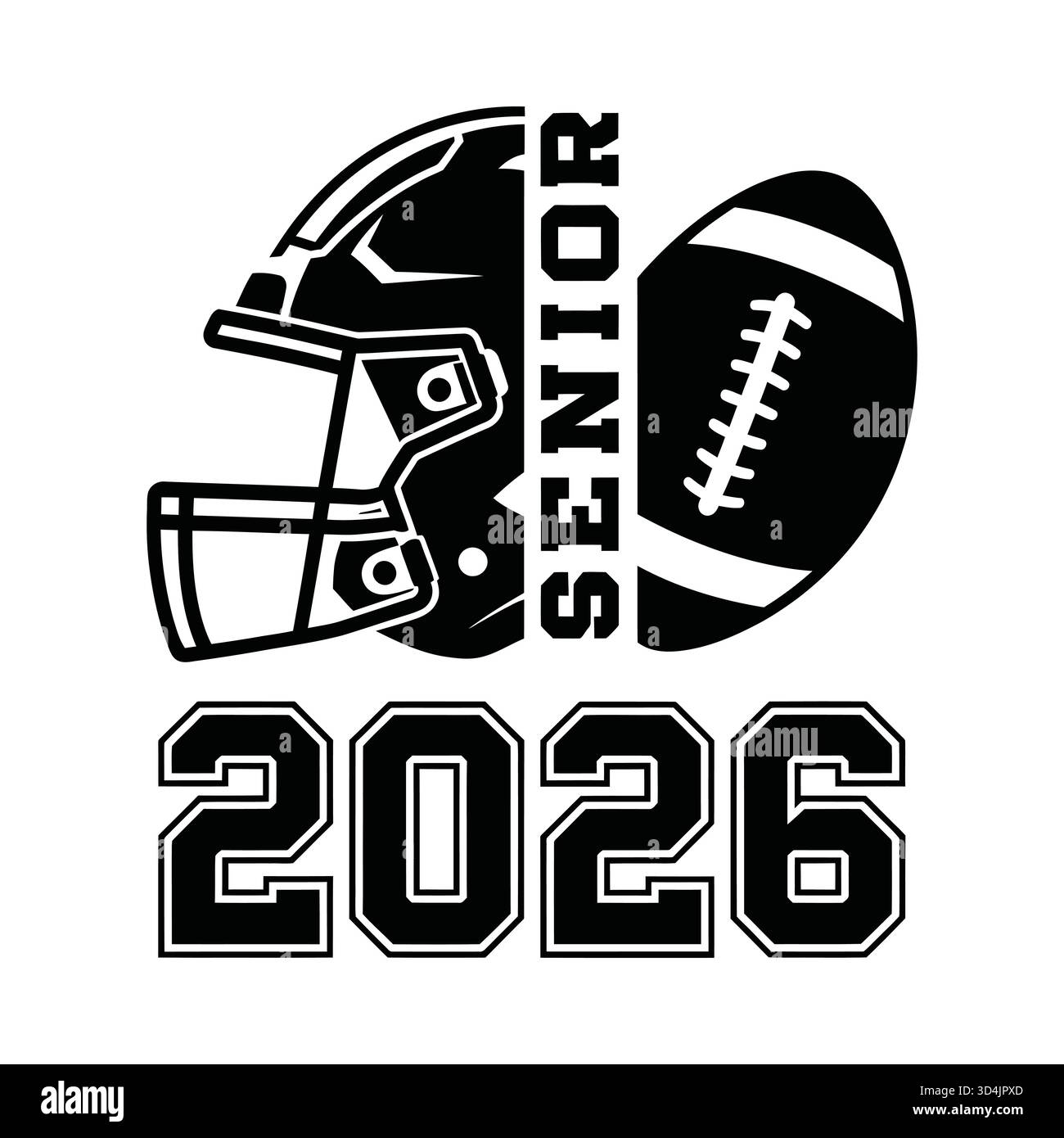 Fußball-Helm und Grafik für Senioren 2026 Stock Vektor