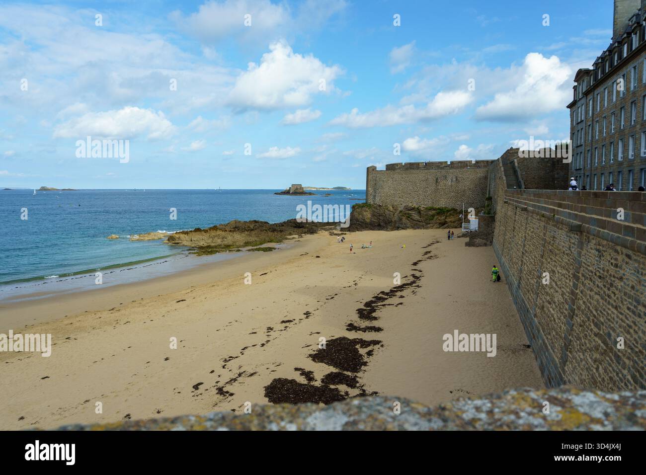 Mittelalterliche Stadtmauer Saint-Malo in der Bretagne, Frankreich Stockfoto