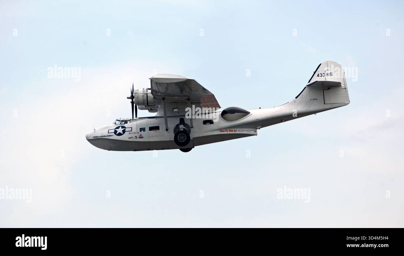 Die Consolidated PBY-5A Catalina (G-PBYA), ausgestellt auf der Battle of Britain Air Show, IWM Duxford, 2025 Stockfoto