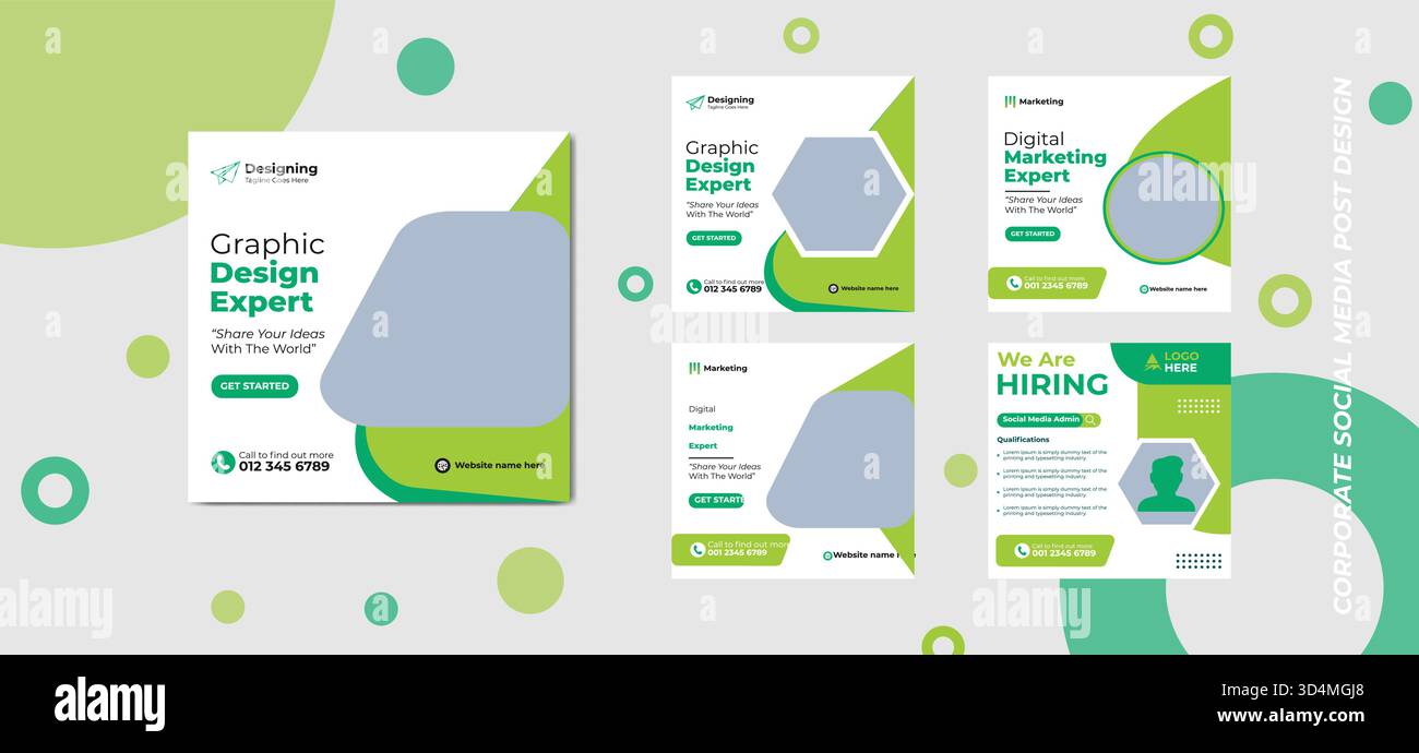 Banner oder Vorlage für Post-Vorlagen für Social-Media-Unternehmen von Graphic Design Expert. Stock Vektor