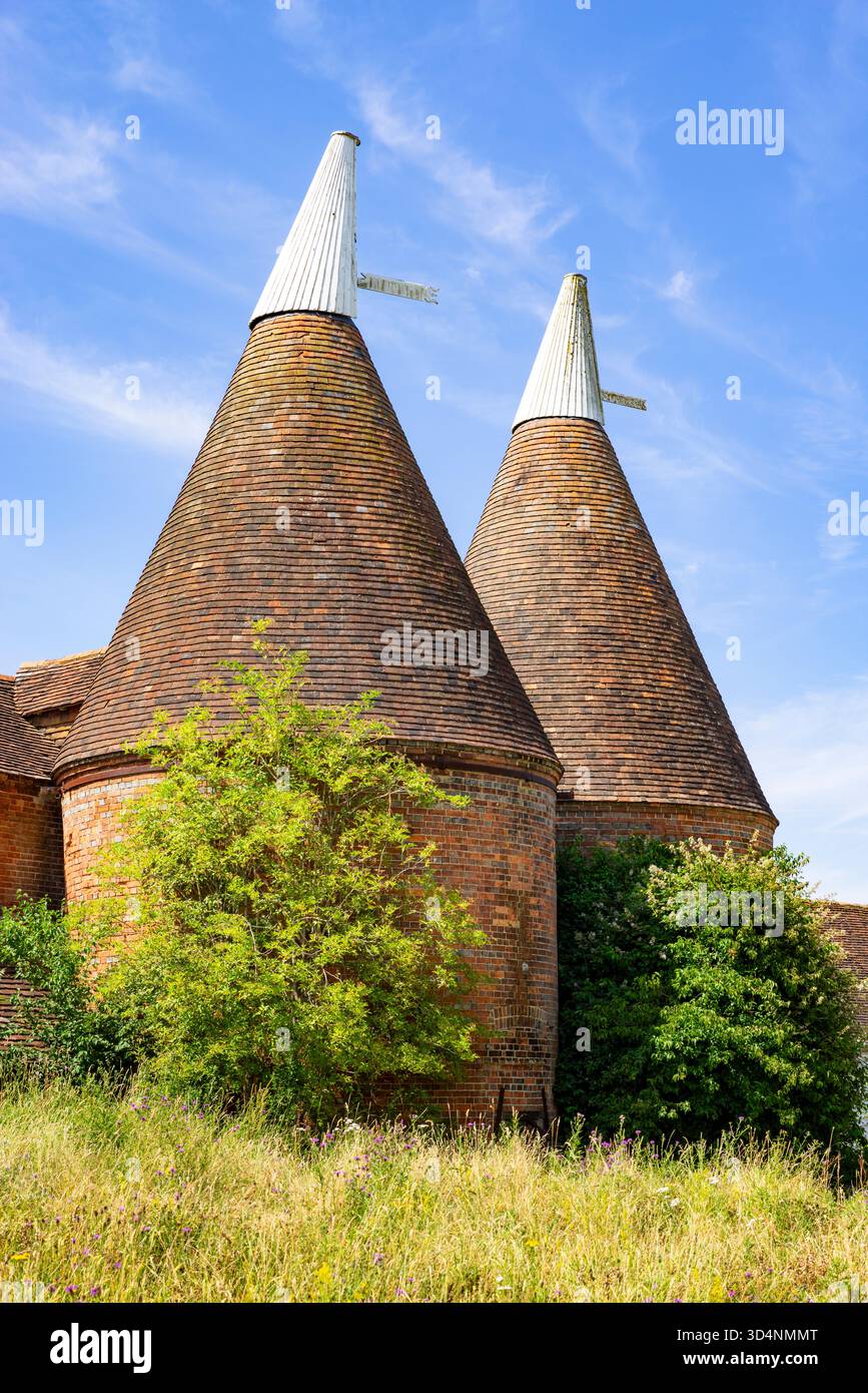 Oast House Kent - zwei Oast Houses Cranbrook Kent England GB Europa. Stockfoto