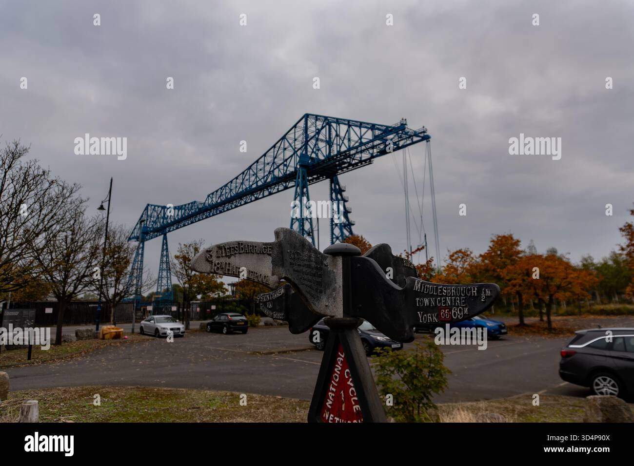 Die legendäre Transporter Bridge in Middlesbrough, Großbritannien Stockfoto