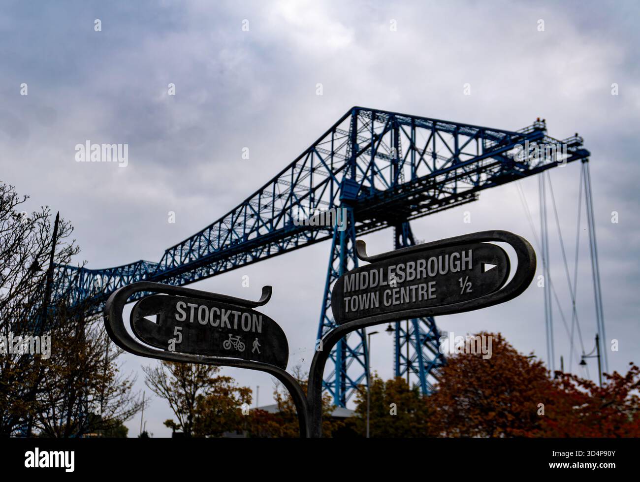 Die legendäre Transporter Bridge in Middlesbrough, Großbritannien Stockfoto