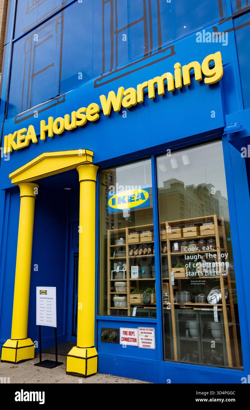 IKEA House Warming in Union Square ist ein Pop-up-Store für Koch- und Esswaren, New York City, USA 2025 Stockfoto