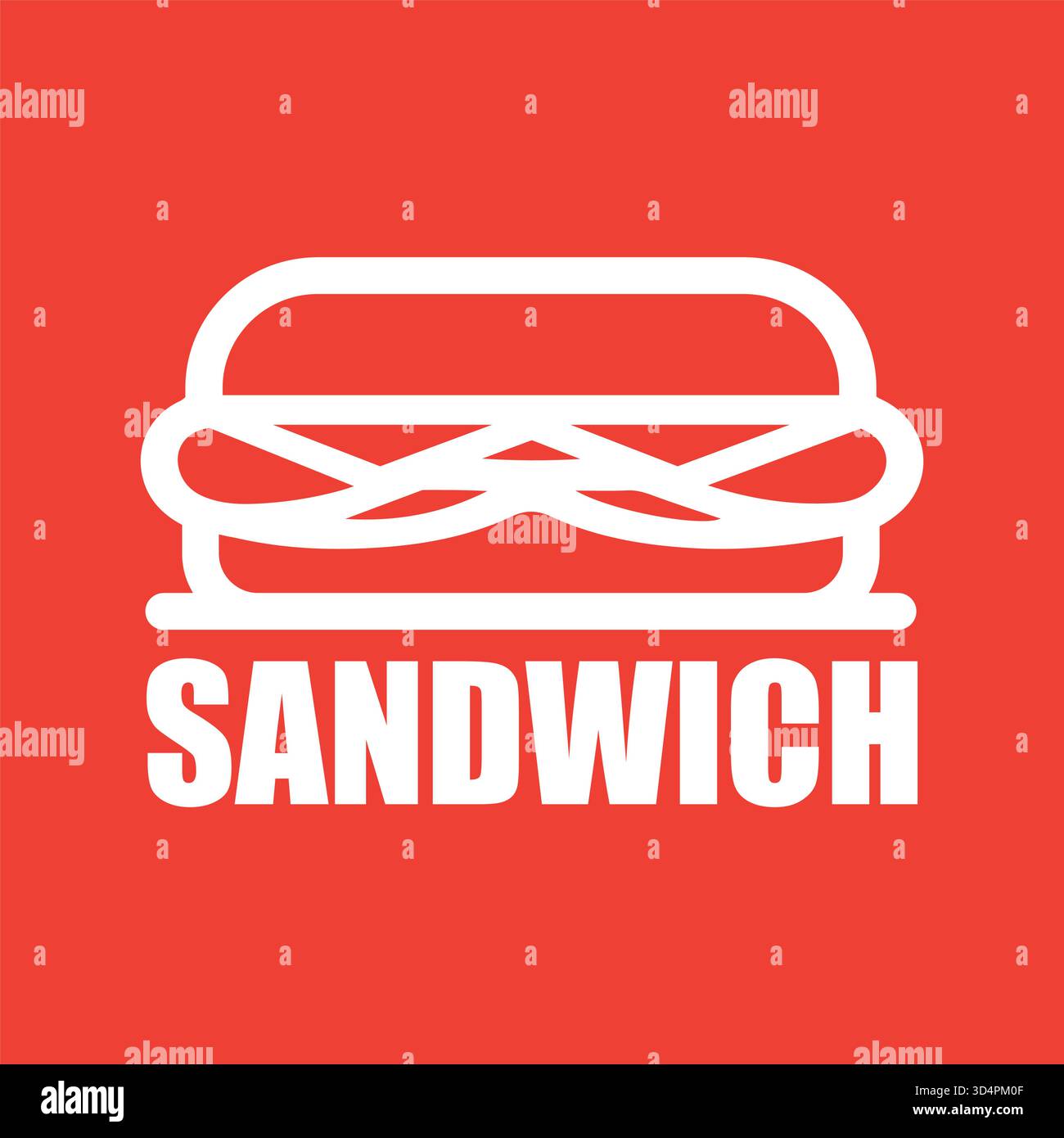 Sehr einfaches Sub-Sandwich-Logo mit einfarbiger Umrandung Stock Vektor