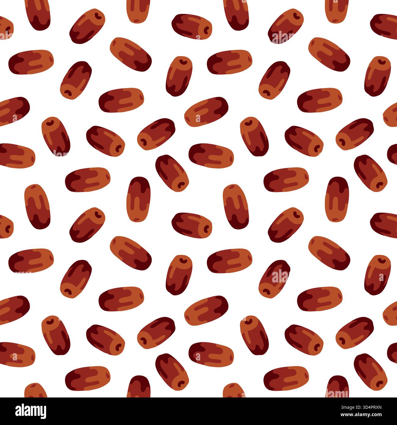 Vektor handgezeichnetes nahtloses Muster mit Dattelsüssfrüchten. Stock Vektor