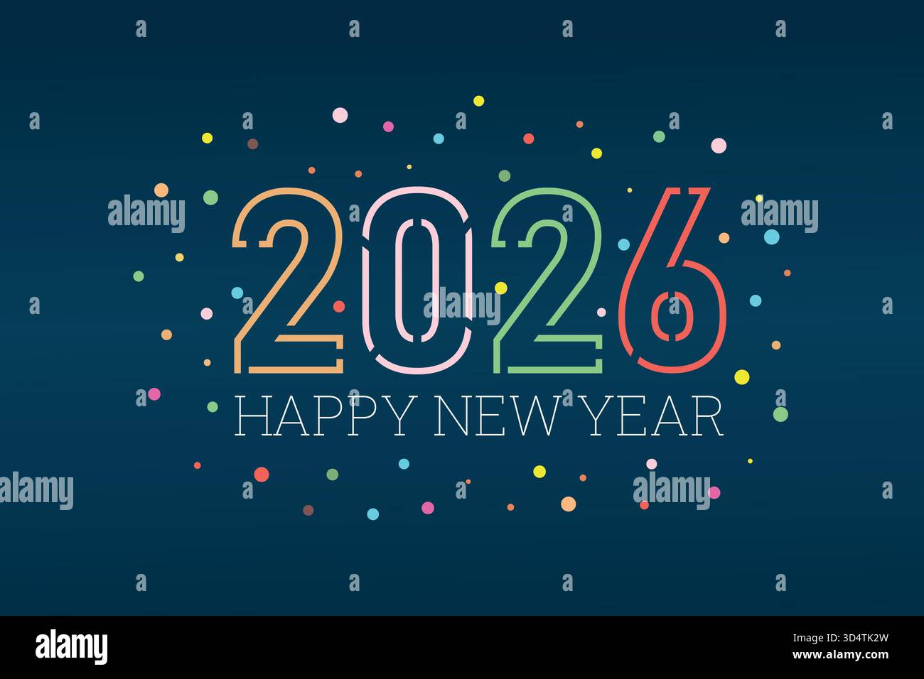 2026 Happy New Year Illustration Hintergrund Vektor Design Stock Vektor