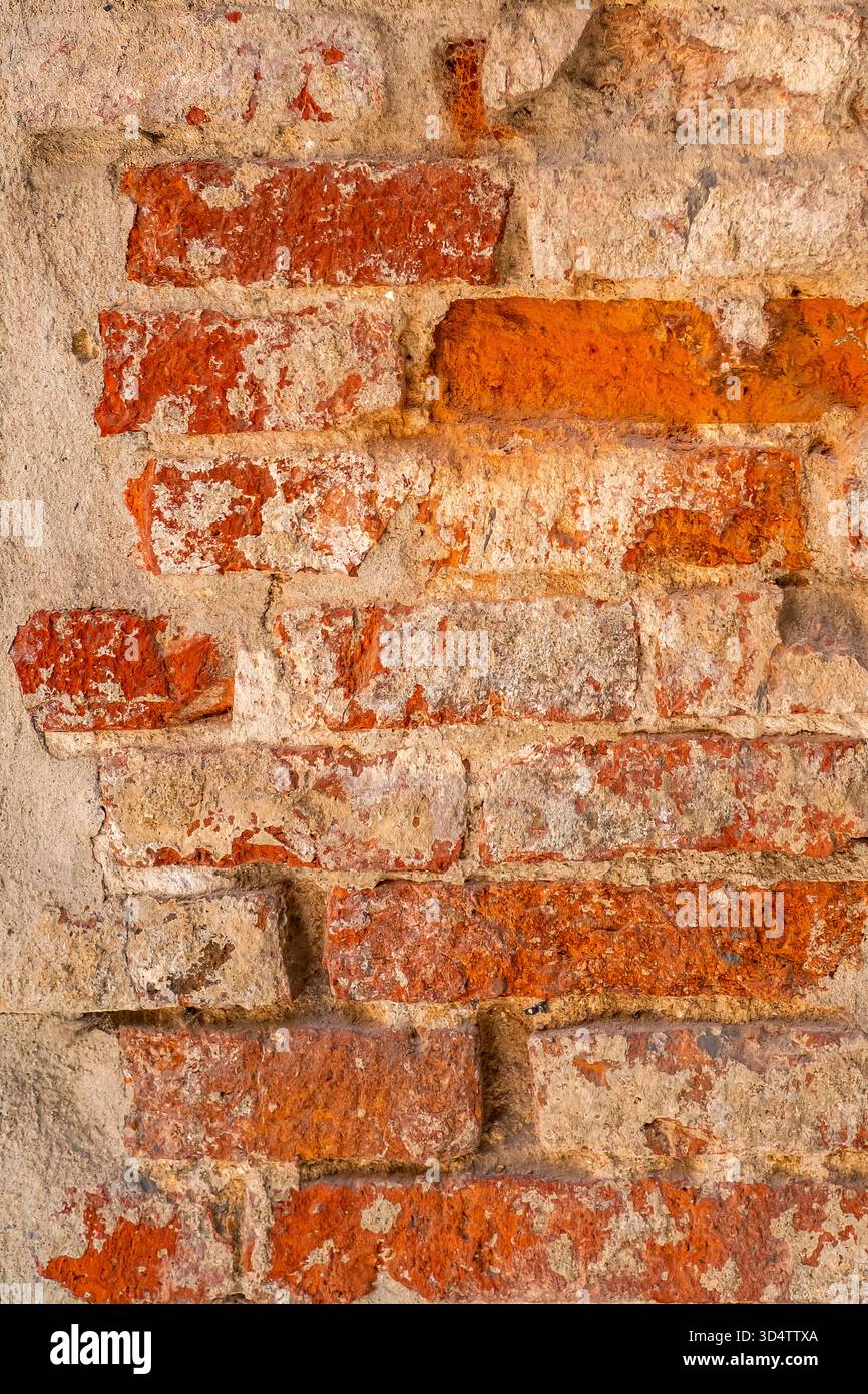 Abstraktes Strukturiertes Hintergrunddesign Aus Alten Ziegelwänden Stockfoto