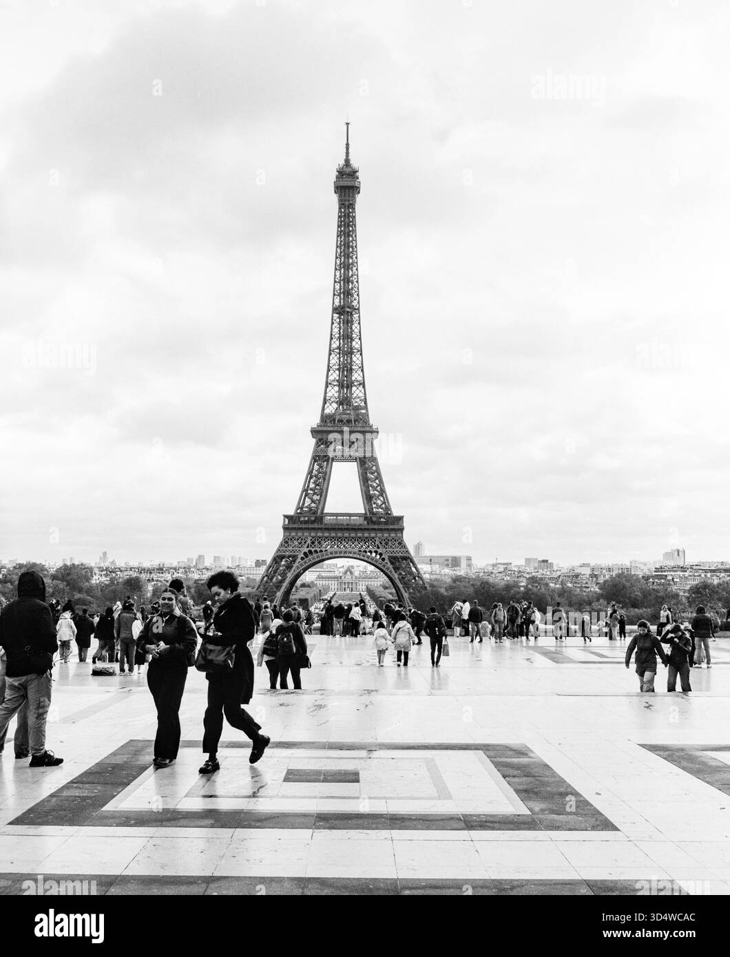 Eiffelturm fotografiert aus dem Trocadéro Paris Frankreich. Stockfoto