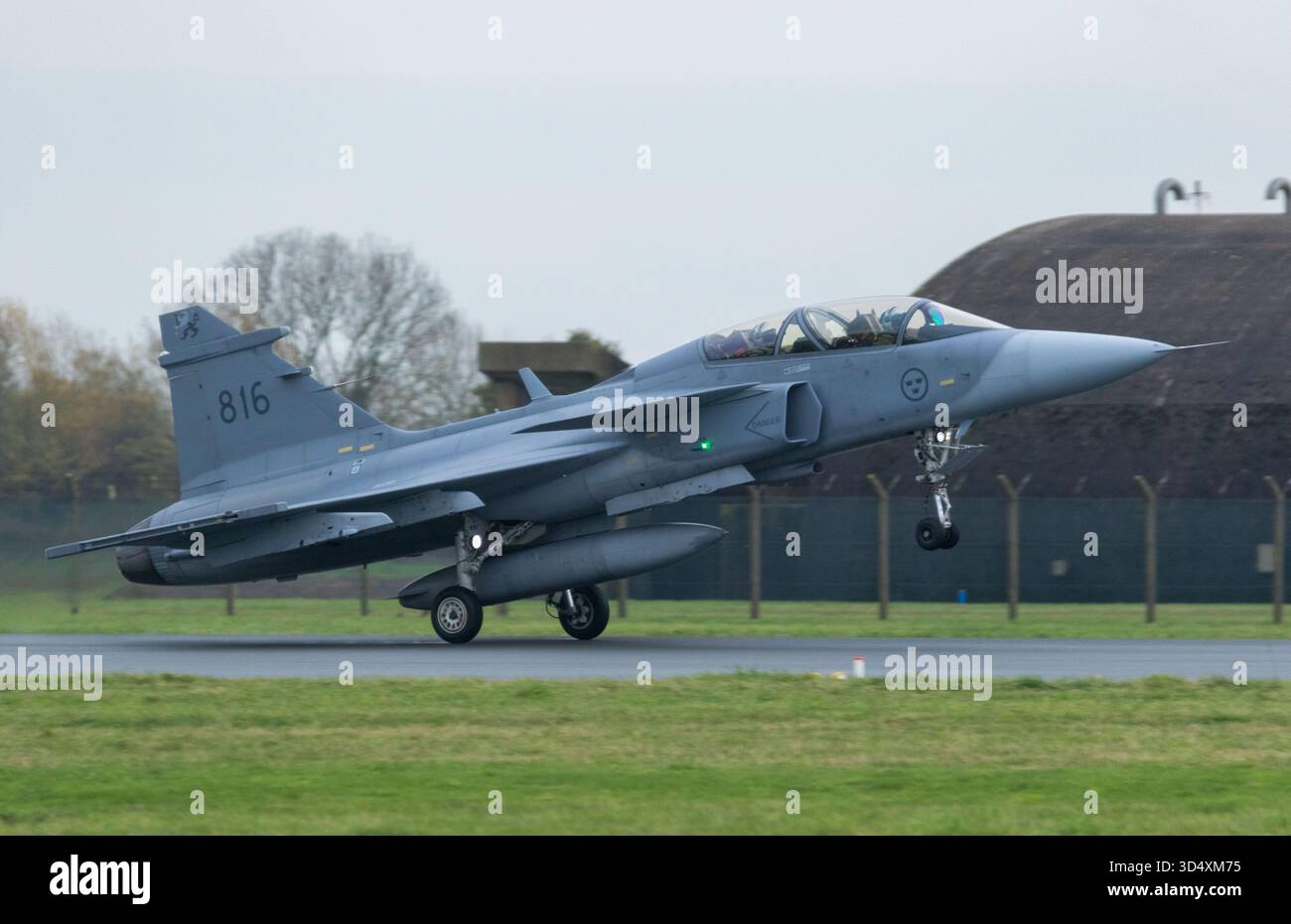 Die schwedische Luftwaffe Gripen bei der RAF Coningsby Stockfoto