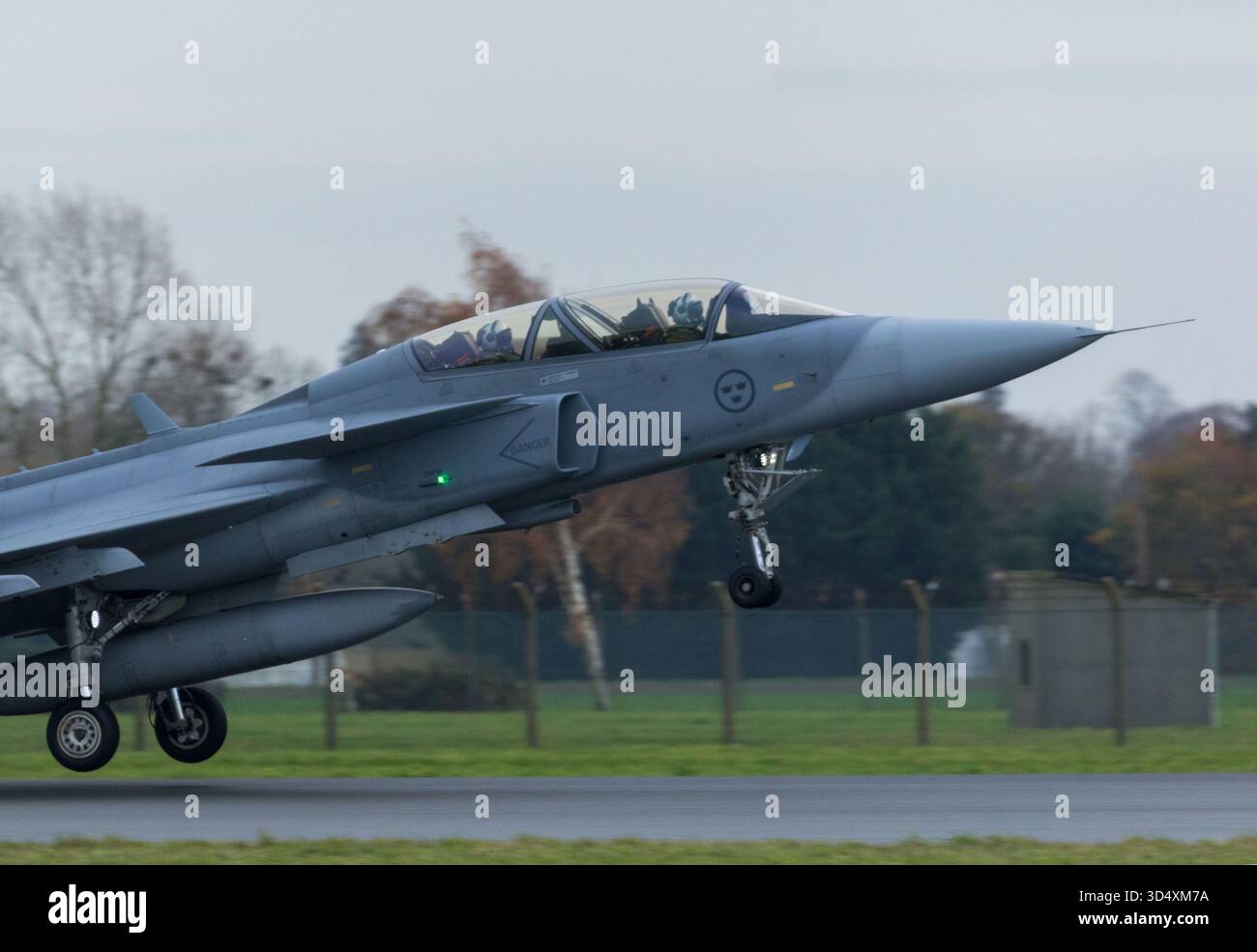 Die schwedische Luftwaffe Gripen bei der RAF Coningsby Stockfoto