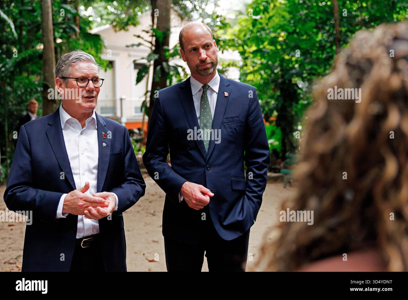 BELEM, BRASILIEN - 06. November 2025 - der britische Premierminister Keir Starmer und William, der Prinz von Wales, besuchen das Emilio Goeldi Museum, wo sie während des COP30-Gipfels der Vereinten Nationen zur Klimaschutzkonferenz 2025 in Belem, Brasilien, junge Politiker zum Thema Klimaschutz trafen - Foto: Geopix/No 10/Simon Dawson Stockfoto
