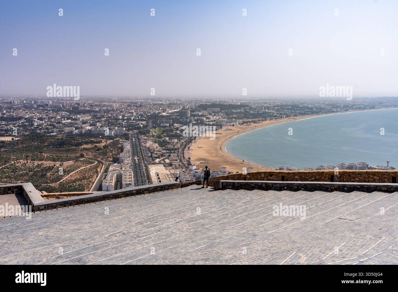 Blick auf die nordatlantische Küste von der Agadir Oufella Kasbah Stockfoto