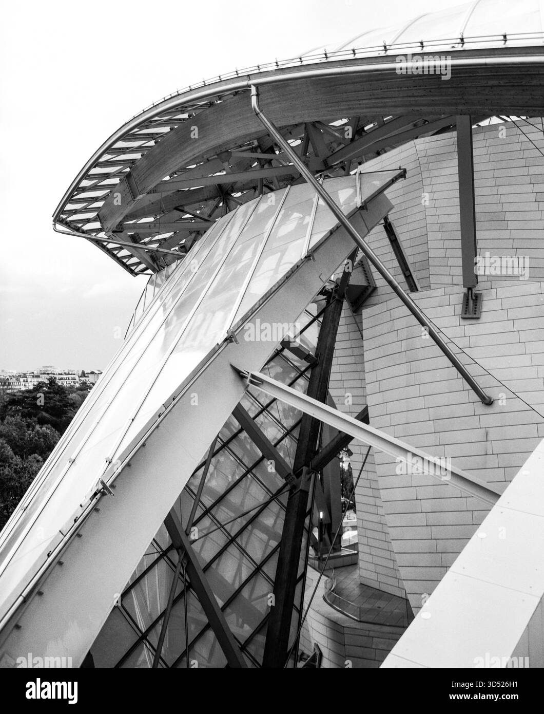 Die Louis Vuitton Foundation, entworfen von Frank Gehry, Paris, Frankreich, Europa. Stockfoto