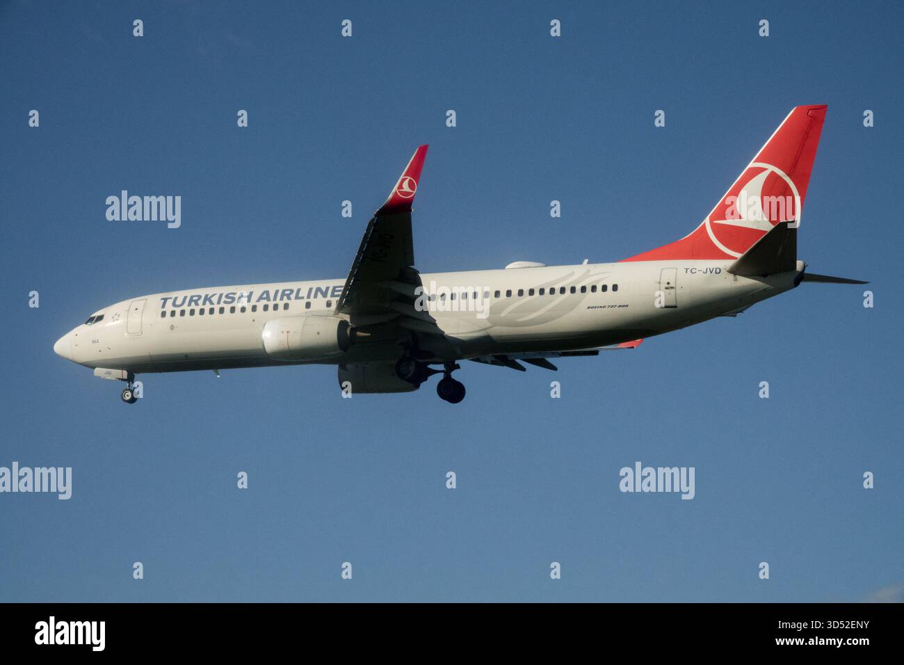 Turkish Airlines Flugzeug landet mit Boeing 737-800 Stockfoto