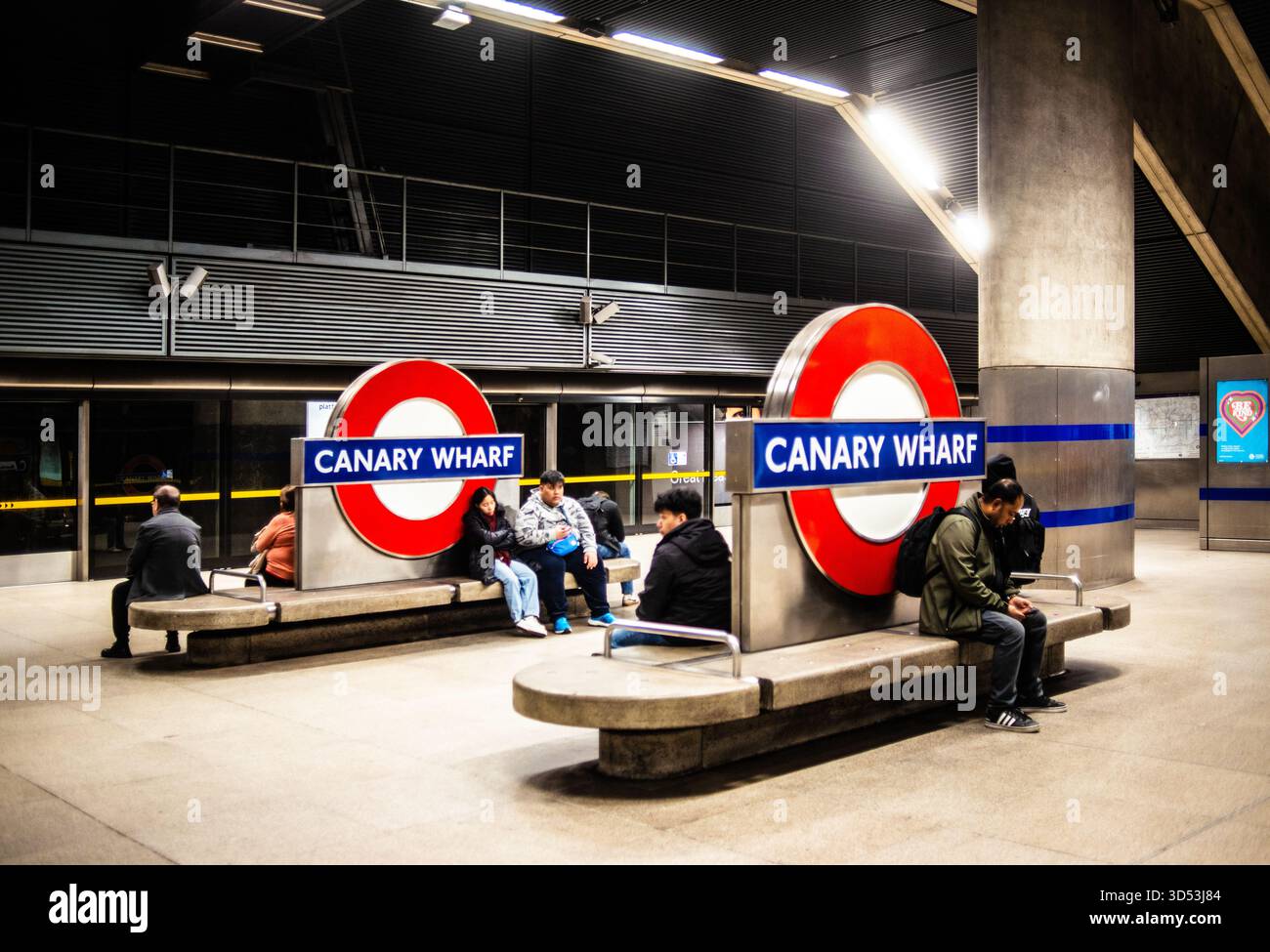 U-Bahn Station Canary Wharf, London, England Stockfoto