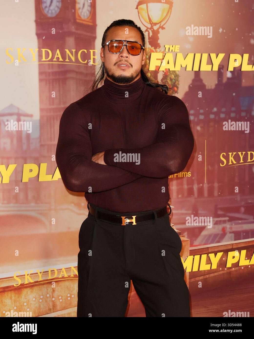 Quang Luong nimmt an der Weltpremiere von „The Family Plan 2“ im Curzon Mayfair in London Teil. Stockfoto