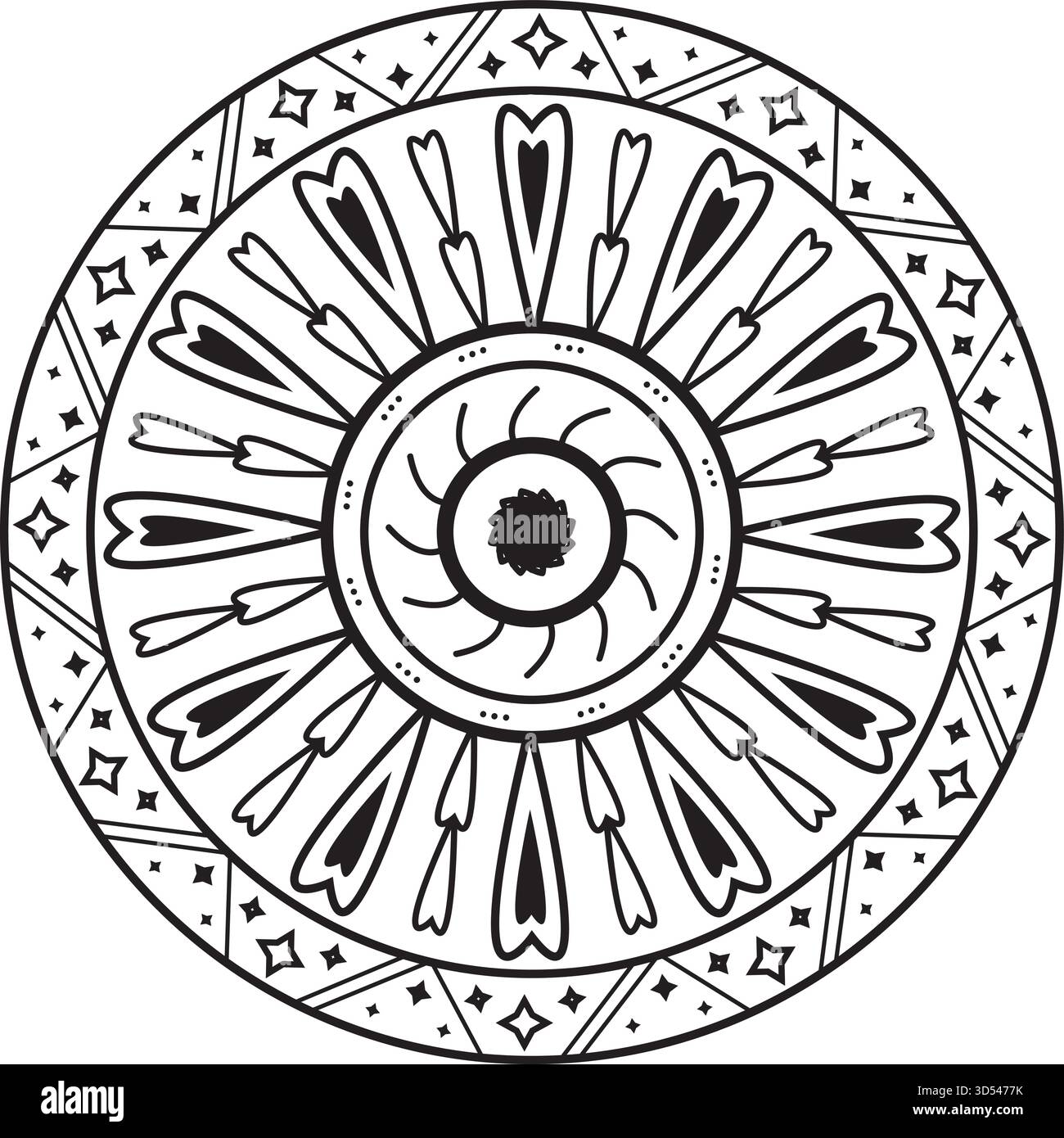 Love Heart Mandala Vektor für Luxus Hintergrund kommerzielle Projekte. Stock Vektor