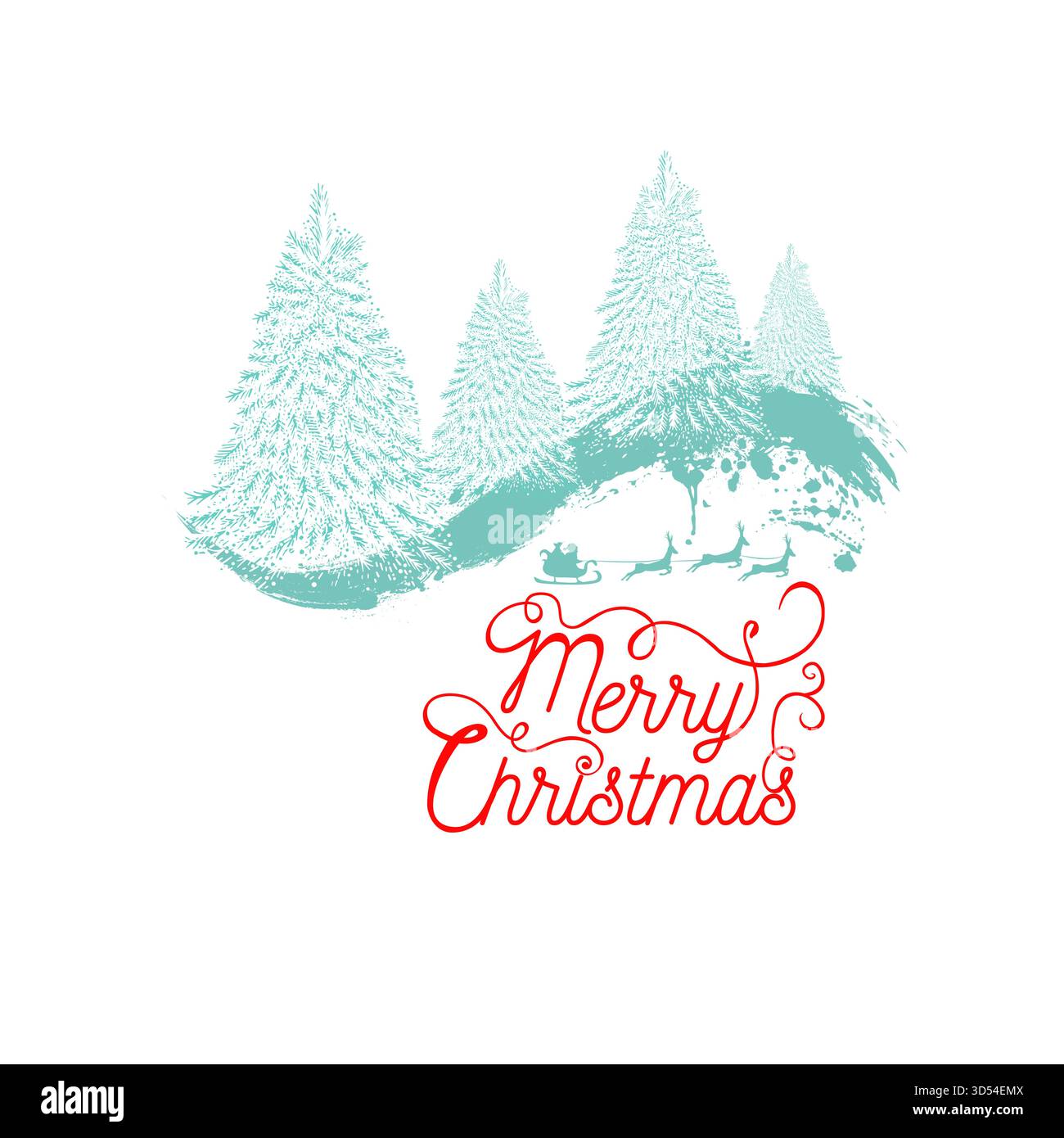 Frohe Weihnachten Text, frohe Weihnachten Hintergrund Vektor, Weihnachten Grußkarte, Handzeichnung. Nicht AI, Vektorillustrationen. Stock Vektor