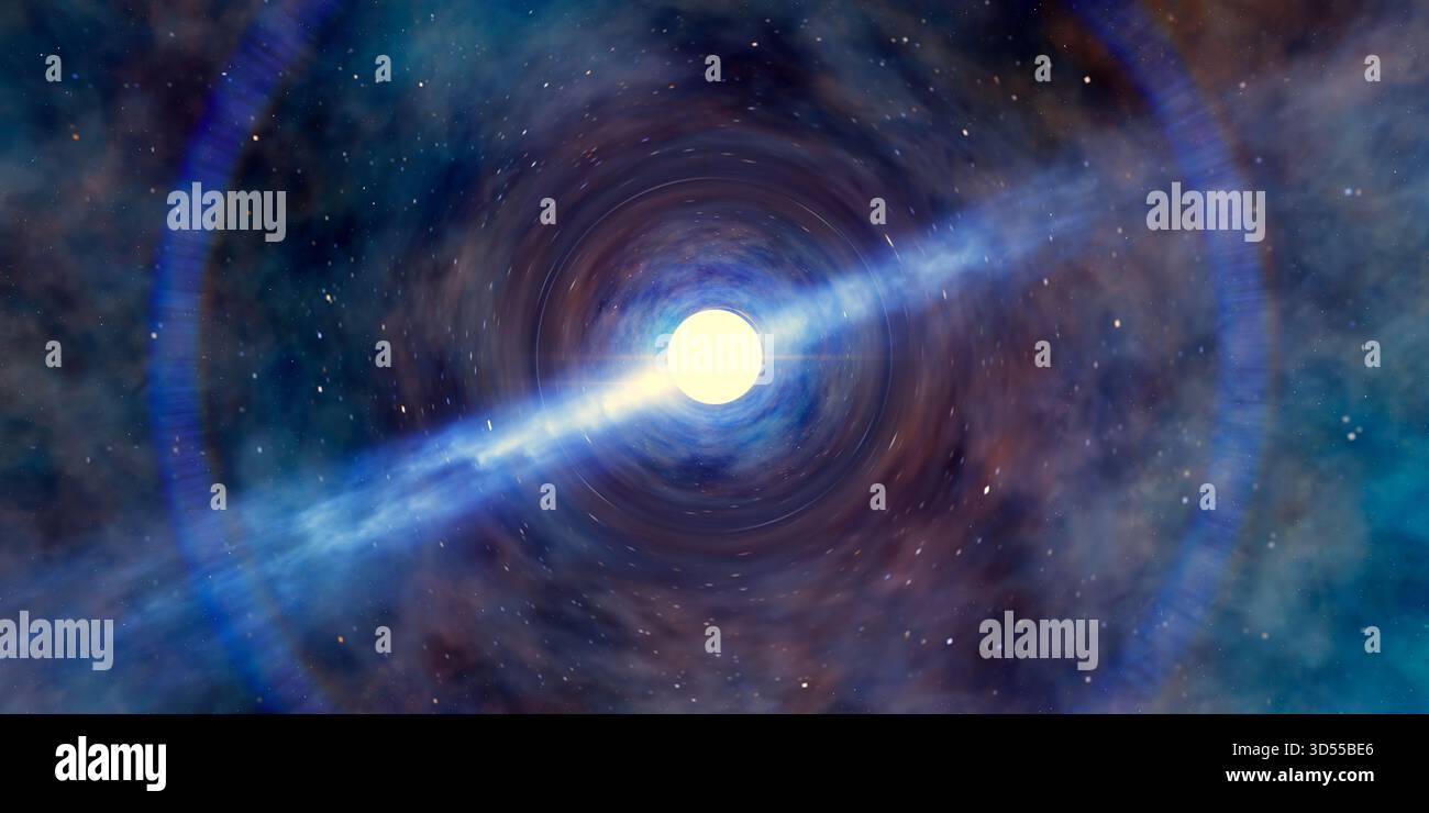 Der Crab Pulsar (oder Baade’s Star) ist ein relativ junger Neutronenstern. Der Stern ist der zentrale Stern im Krabbennebel. Stockfoto