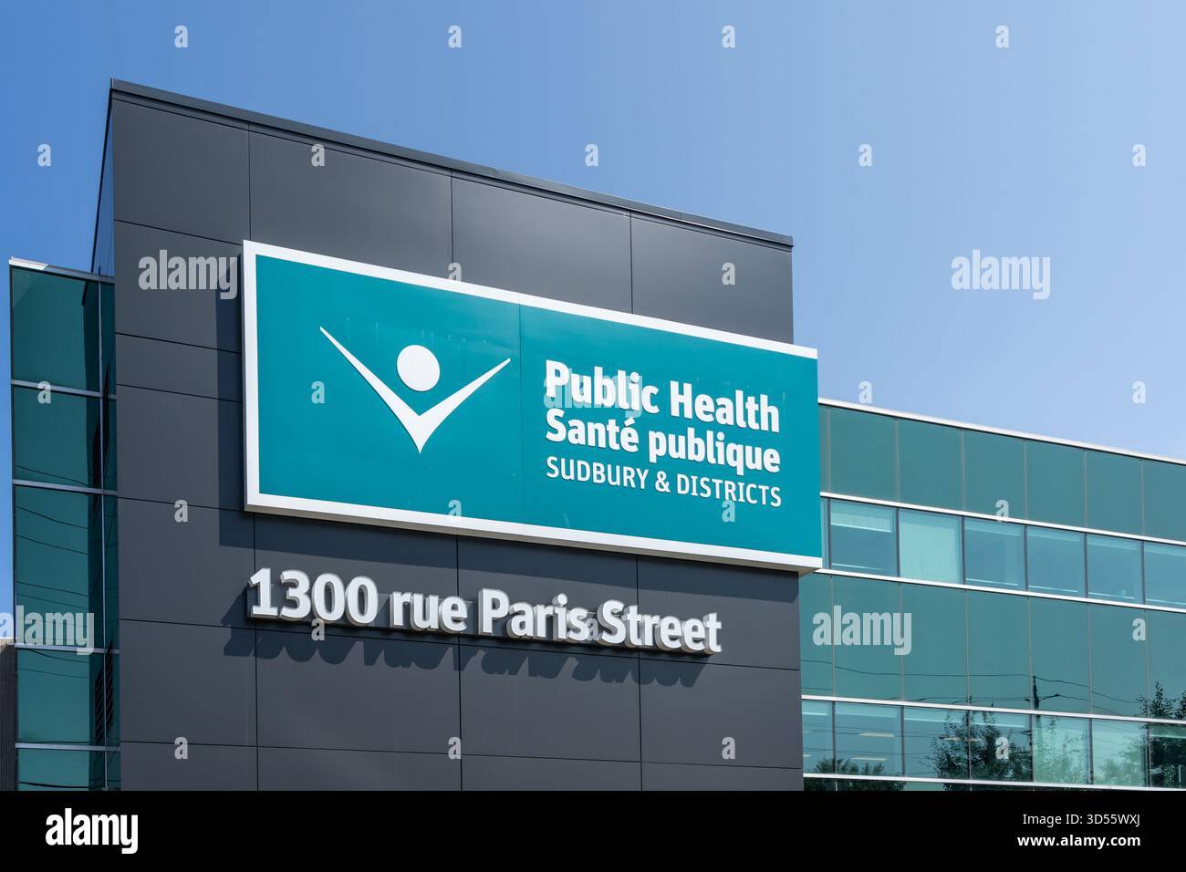 Das Hauptbüro für öffentliche Gesundheit Sudbury und die Bezirke in 1300 Paris Street in Sudbury, Ontario, Kanada. Stockfoto