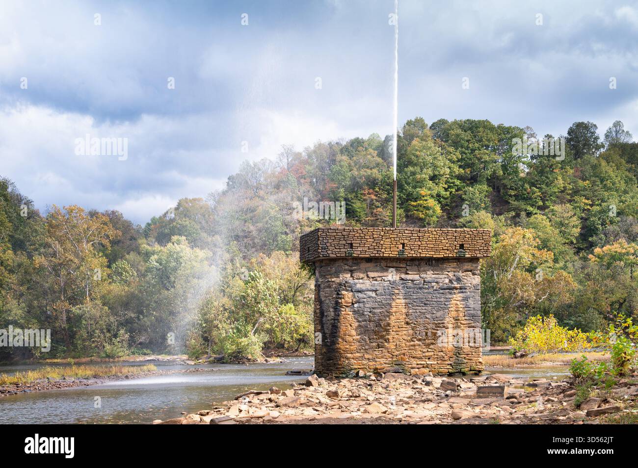 Langley Fountain im James River, Lynchburg, Virginia Stockfoto