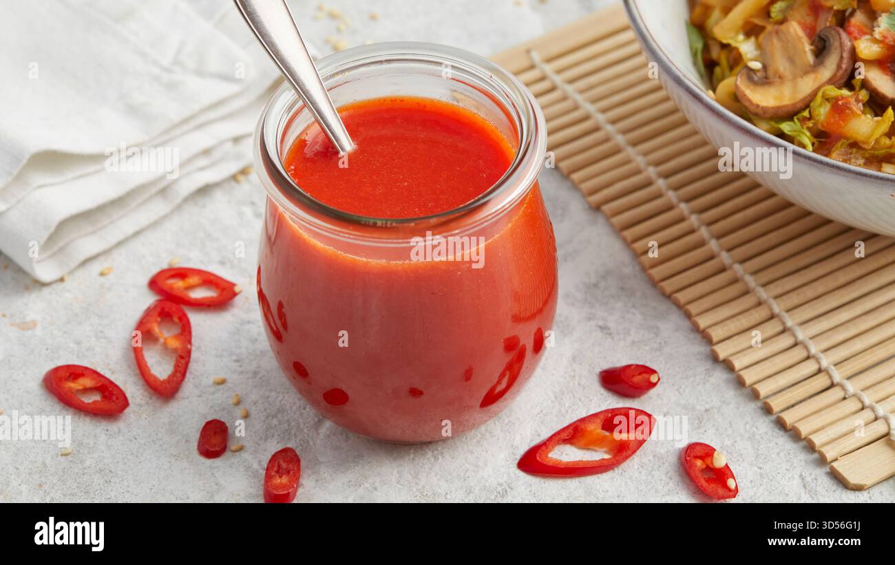 Sriracha Chili Sauce Stockfoto