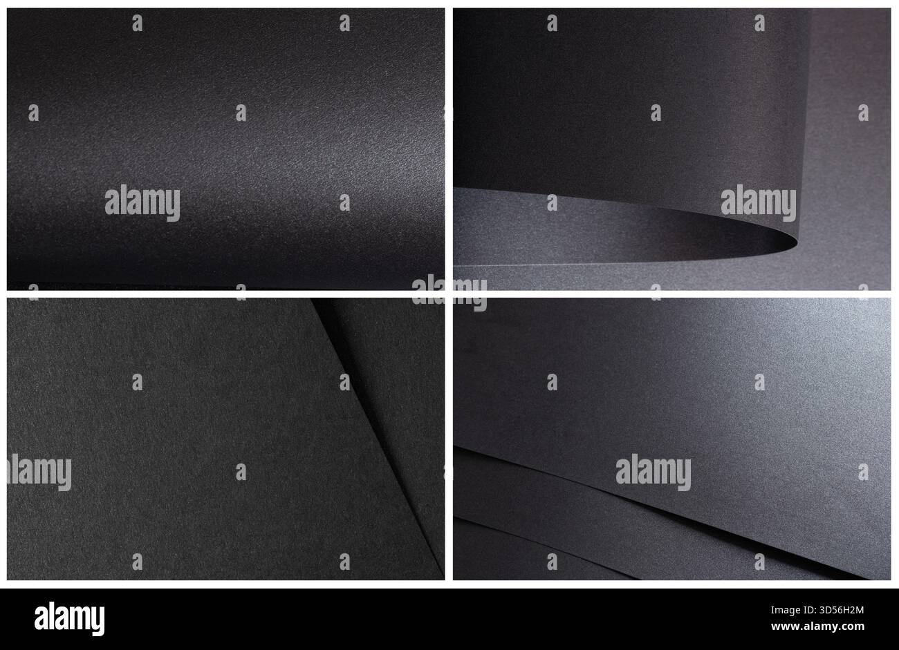 Schwarzer luxuriöser Papierhintergrund mit einem hochwertigen, glänzenden Haptik. Mit satten Texturen, subtiler Körnung, Falten und Verlaufseffekten. Perfekt für abstrakte des Stockfoto