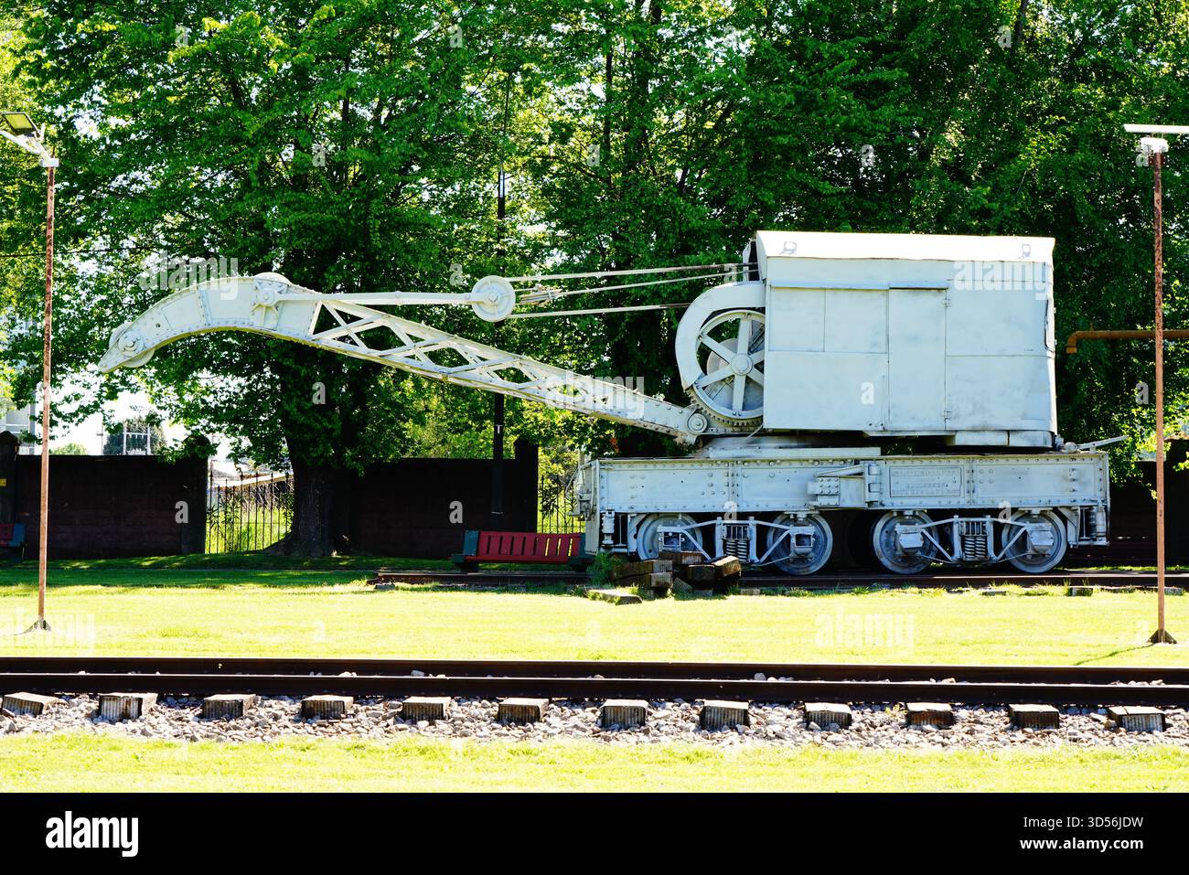 Grúa pescante ubicada en el Museo Nacional del Ferrocarril Pablo Neruda Stockfoto