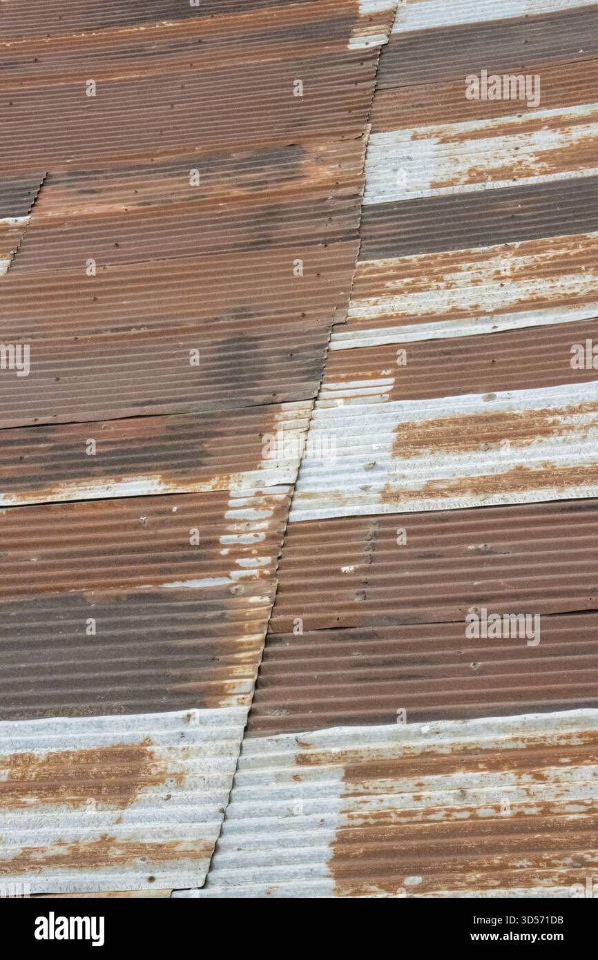 Rostiges Wellblech, typisch für Darjeeling Stockfoto