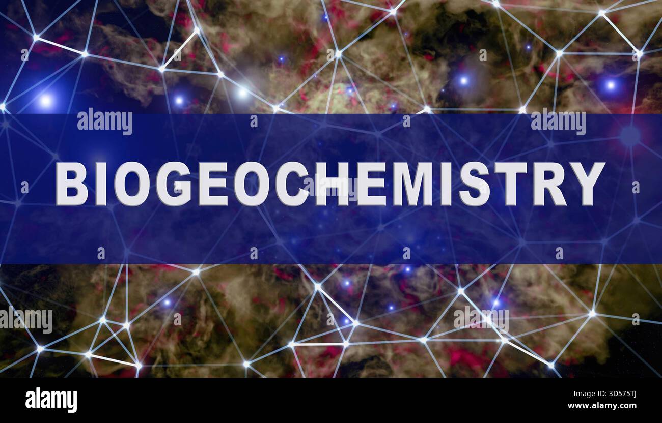 Die Biogeochemie erforscht die chemischen Wechselwirkungen zwischen lebenden Organismen und Erdsystemen. Stockfoto
