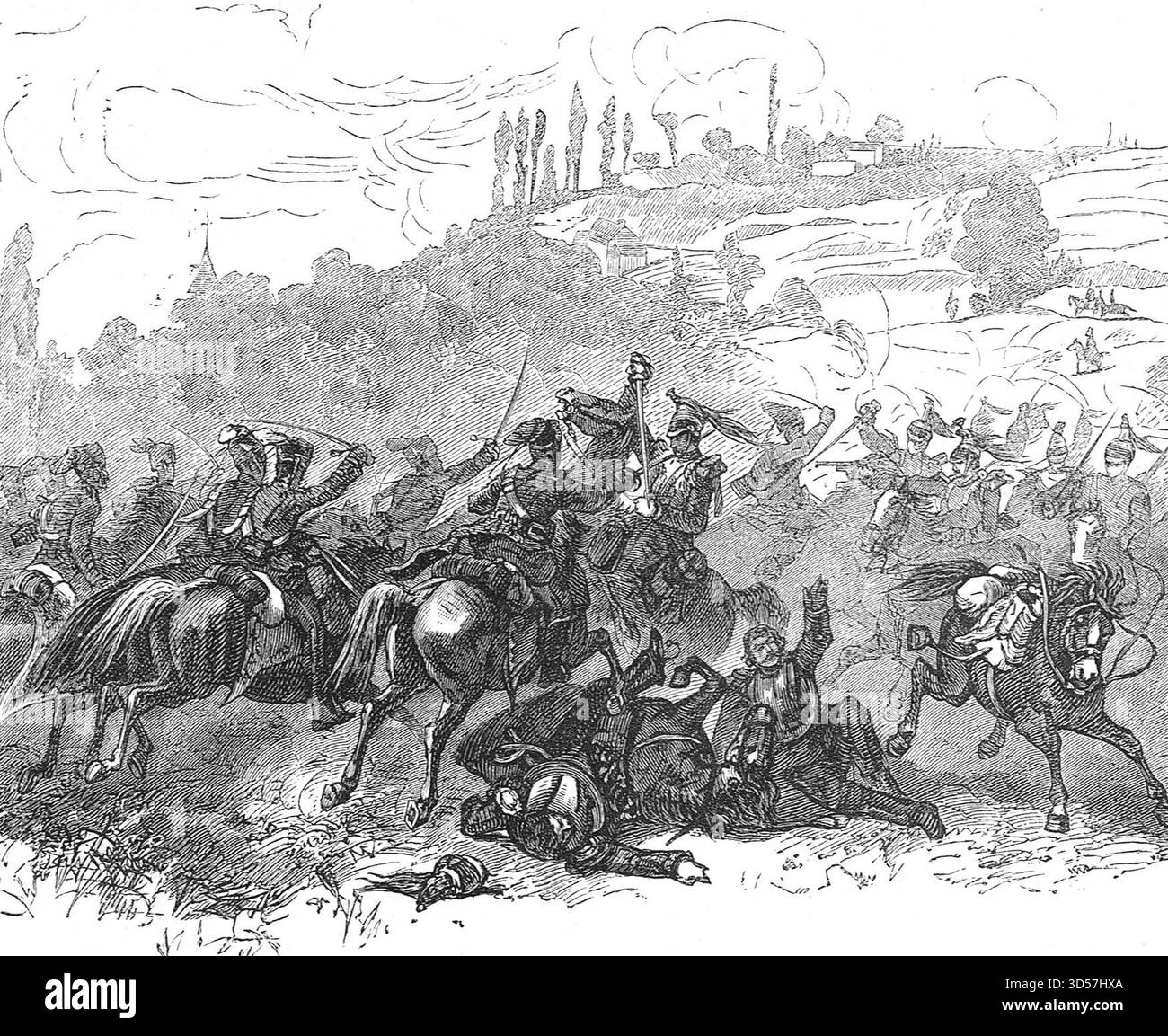 Eine Anklage der Husaren vor Metz während des Deutsch-Französischen Krieges. Stockfoto