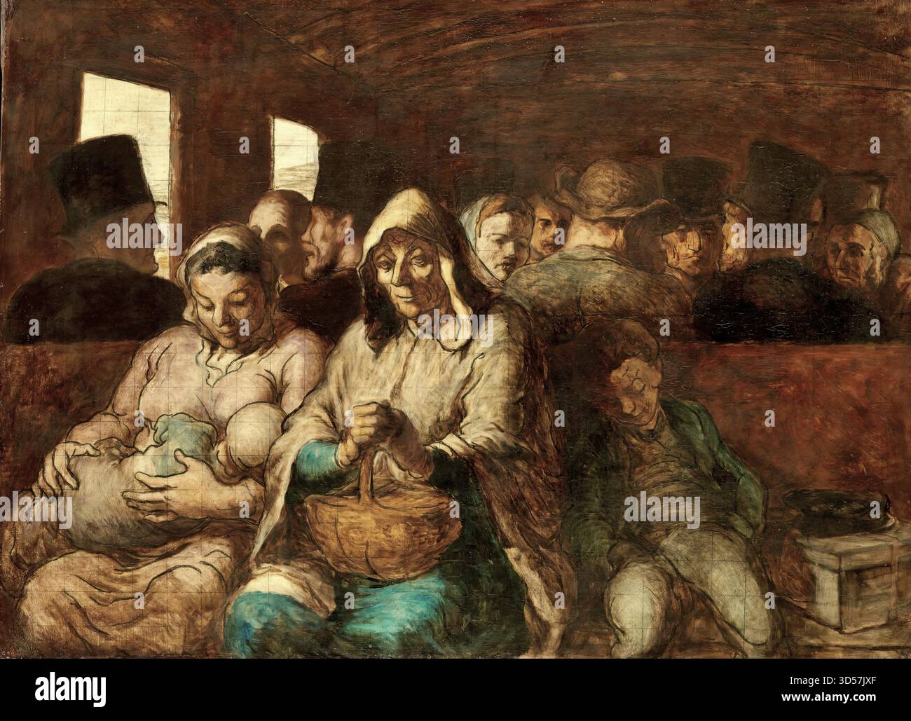 Der Wagen der dritten Klasse von Honor Daumier Stock Vektor