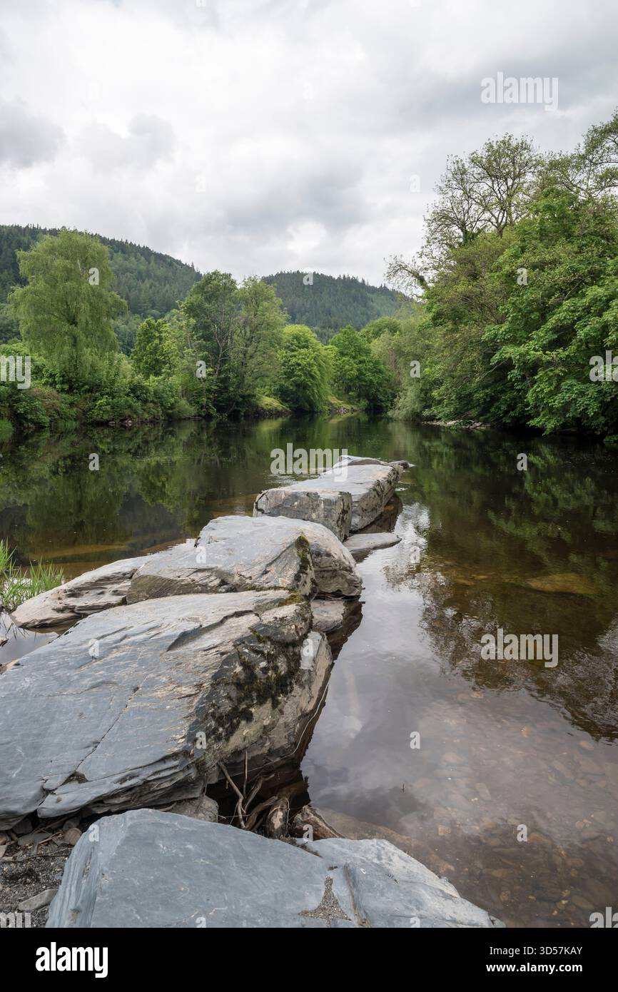 River Conwy bei Betws y Coed in Conwy County Borough North Wales Stockfoto