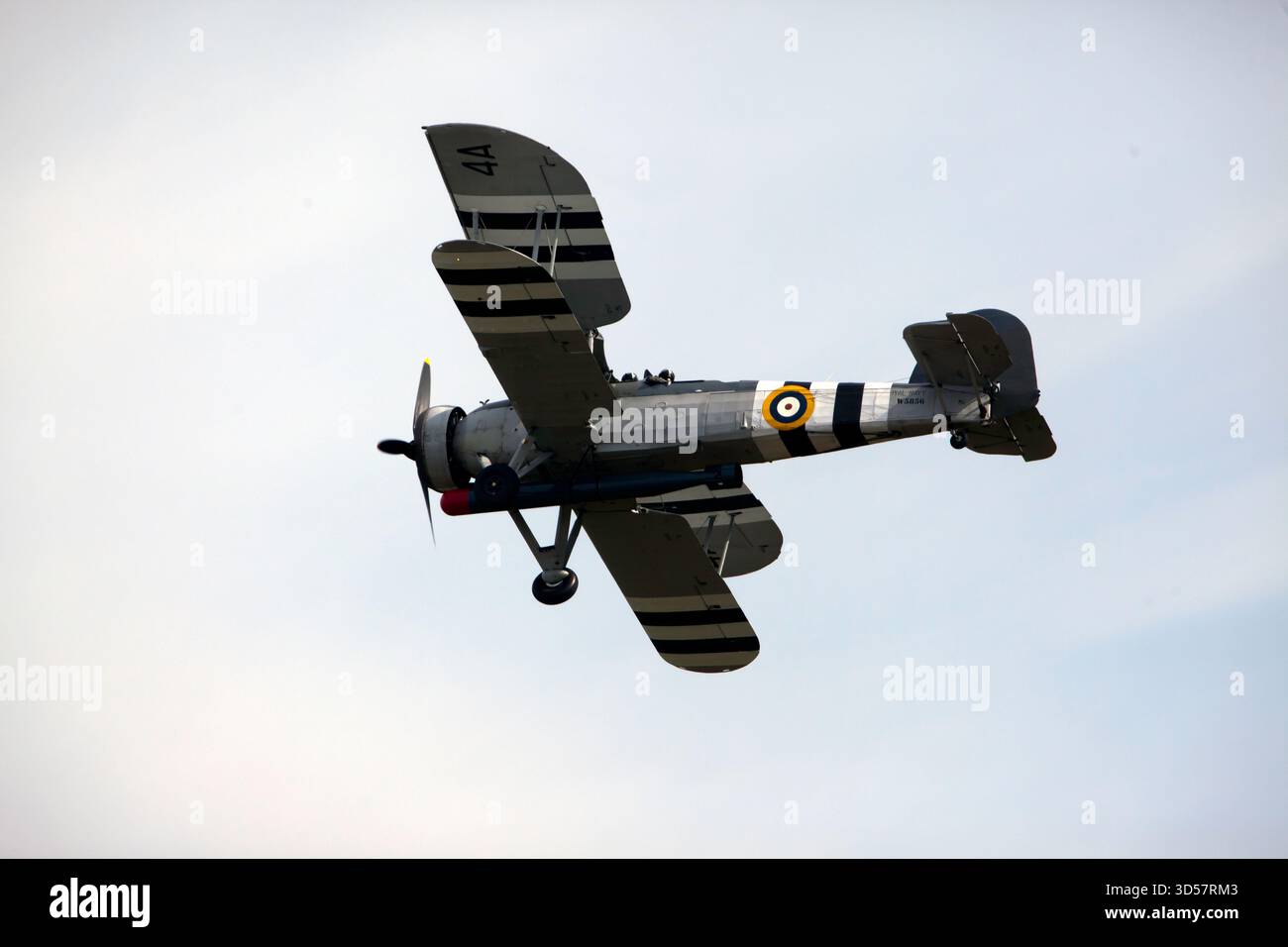 Close-up von Fairy Swordfish Mk1 (W5856), ausgestellt auf der Battle of Britain Air Show, IWM Duxford, 2025 Stockfoto