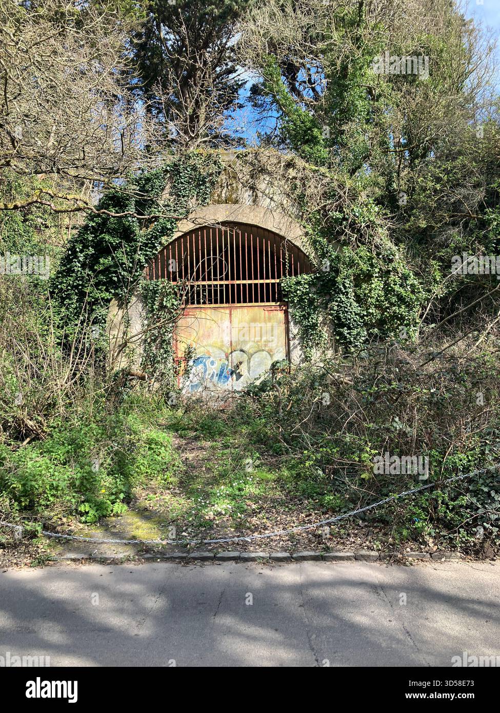 Britische Kanalinseln. Guernsey. St. Andrew. Route des Talbots.WW2 Deutsche Struktur. Stockfoto
