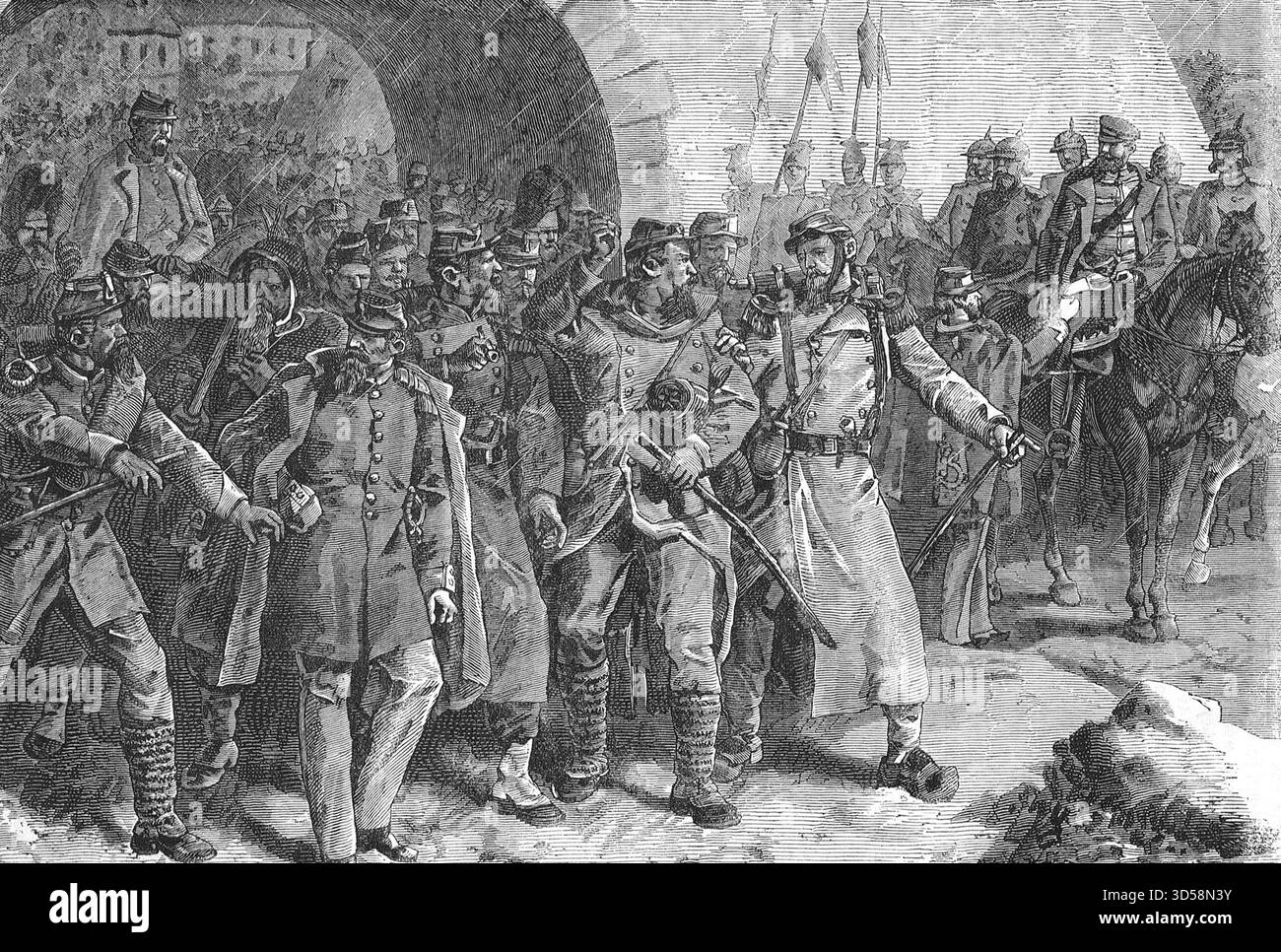 Die französische Armee verließ Metz während des Deutsch-Französischen Krieges. Stockfoto