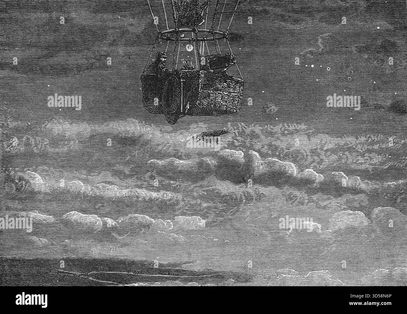 Ballonpost aus Paris während der Belagerung von Paris 1870–1871 im Deutsch-Französischen Krieg. Stockfoto