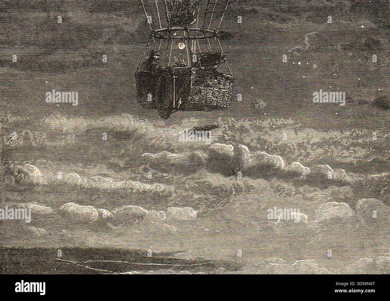 Ballonpost aus Paris während der Belagerung von Paris 1870–1871 im Deutsch-Französischen Krieg. Stockfoto