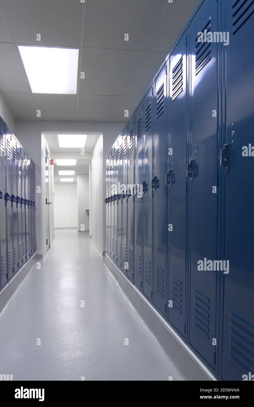 Umkleideraum innen, Sportanlage, Philadelphia USA Stockfoto