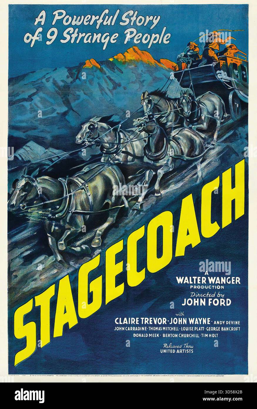STAGECOACH 1939 United Artists Film unter der Regie von John Ford Stockfoto