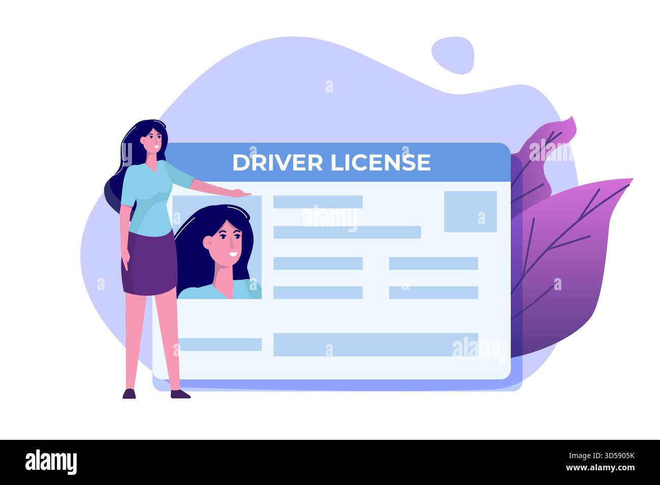 Führerschein-Konzept. Vektorabbildung mit flachem Stil Stock Vektor