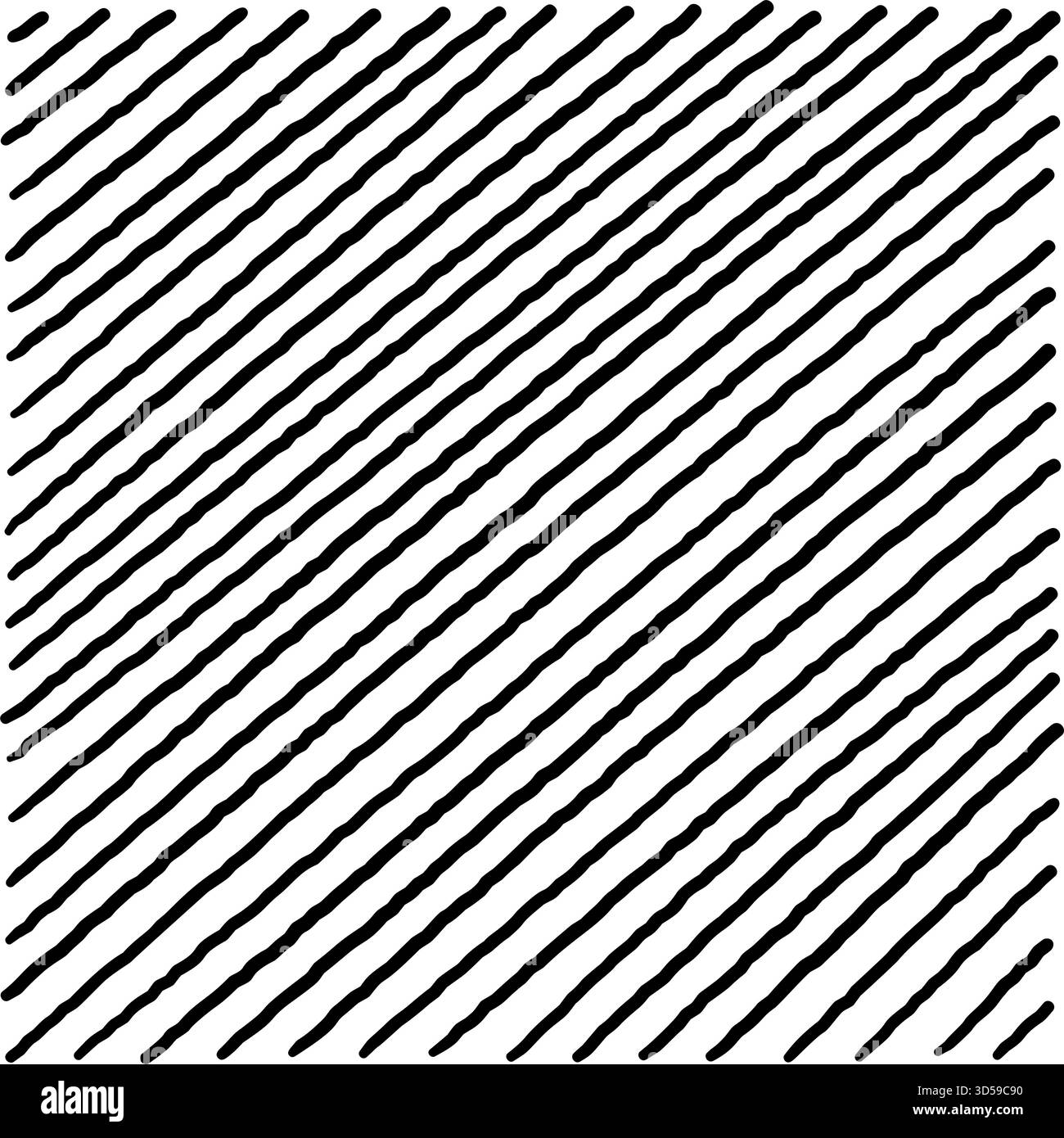 Diagonale parallele Schraffurstruktur in dichter Anordnung. Nahtloses, handgezeichnetes quadratisches Muster. Stock-Vektor-Illustration in handgezeichnetem Stil. Stock Vektor