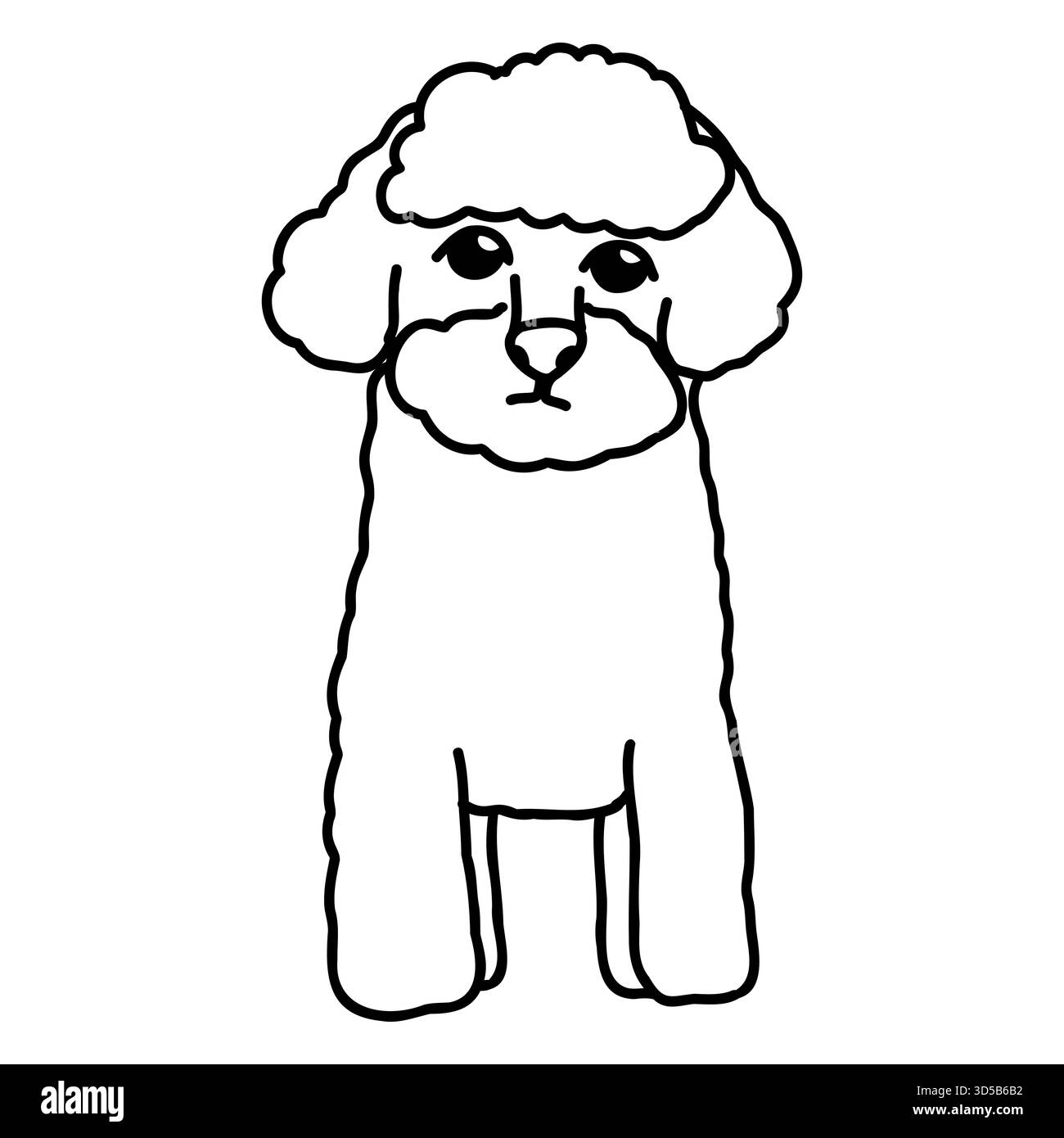 Hand gezeichneter Vektor-Doodle-Set mit süßem Maltipoo, Pudel-Mix-Hund Stock Vektor