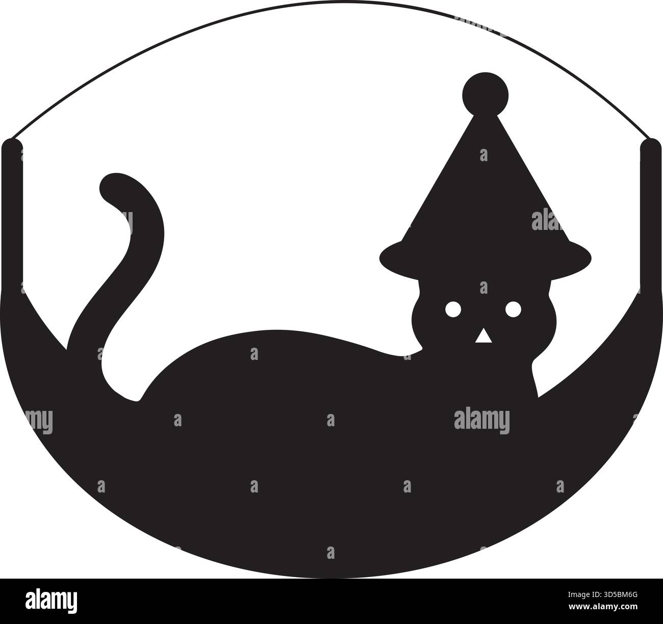 Weihnachtskatze Hängematte Design Gemütliche Festliche Kätzchen Haustier Hängebett Feiertagsgrafik. Stock Vektor